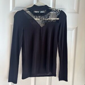 GENERATION LOVE black top with lace inserts size medium